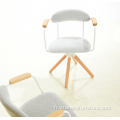 Siège recouvert de tissu moderne avec fauteuil pivotant en bois